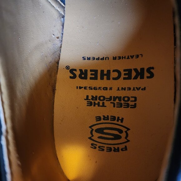 Men's Size 8.5 Skechers 7480 Feel The Comfort Black Leather Lace Up Work Shoes - Picture 7 of 8